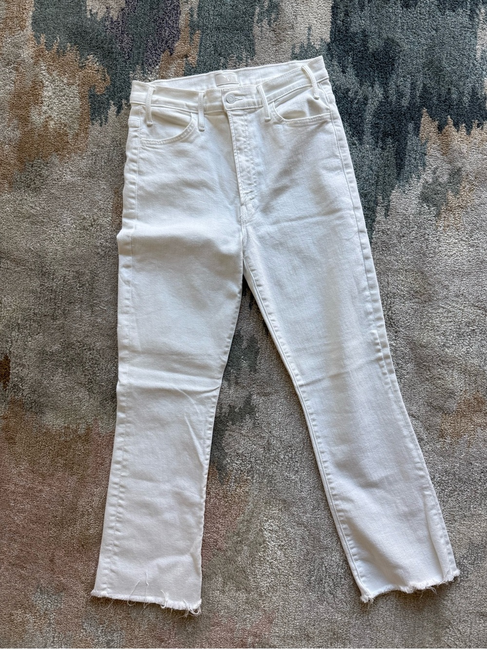 Mother White Straight Leg Jean